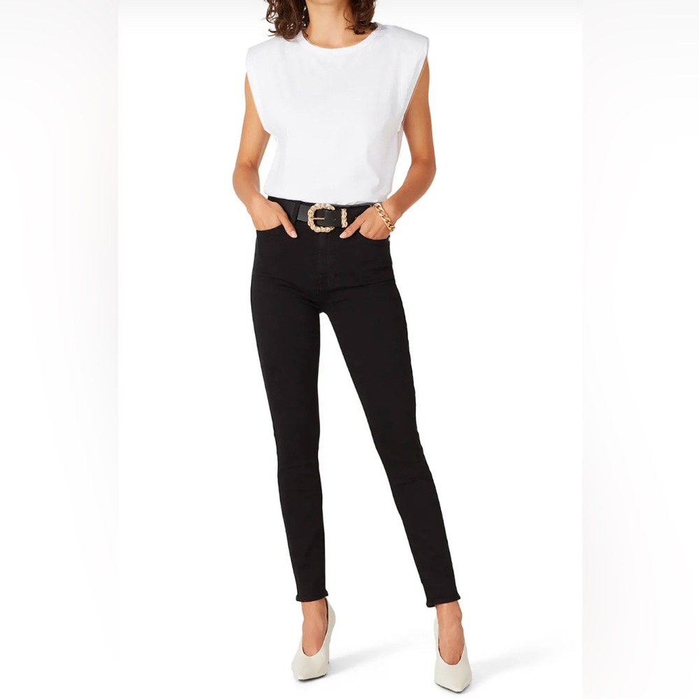 7 for all mankind’s black high waisted skinny 25